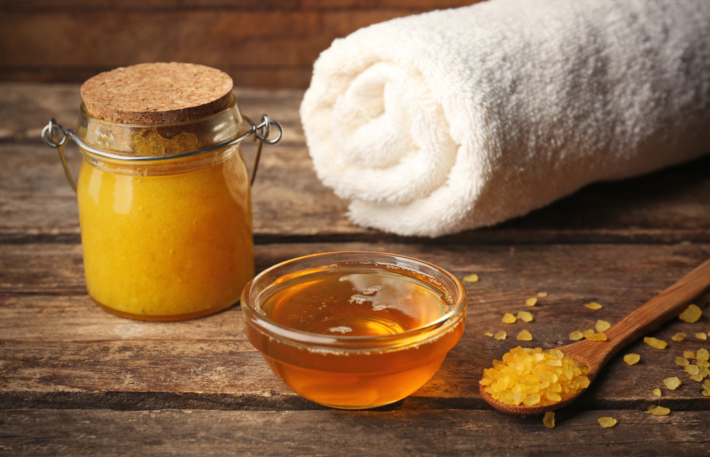 natürliches peeling aus honig und salz